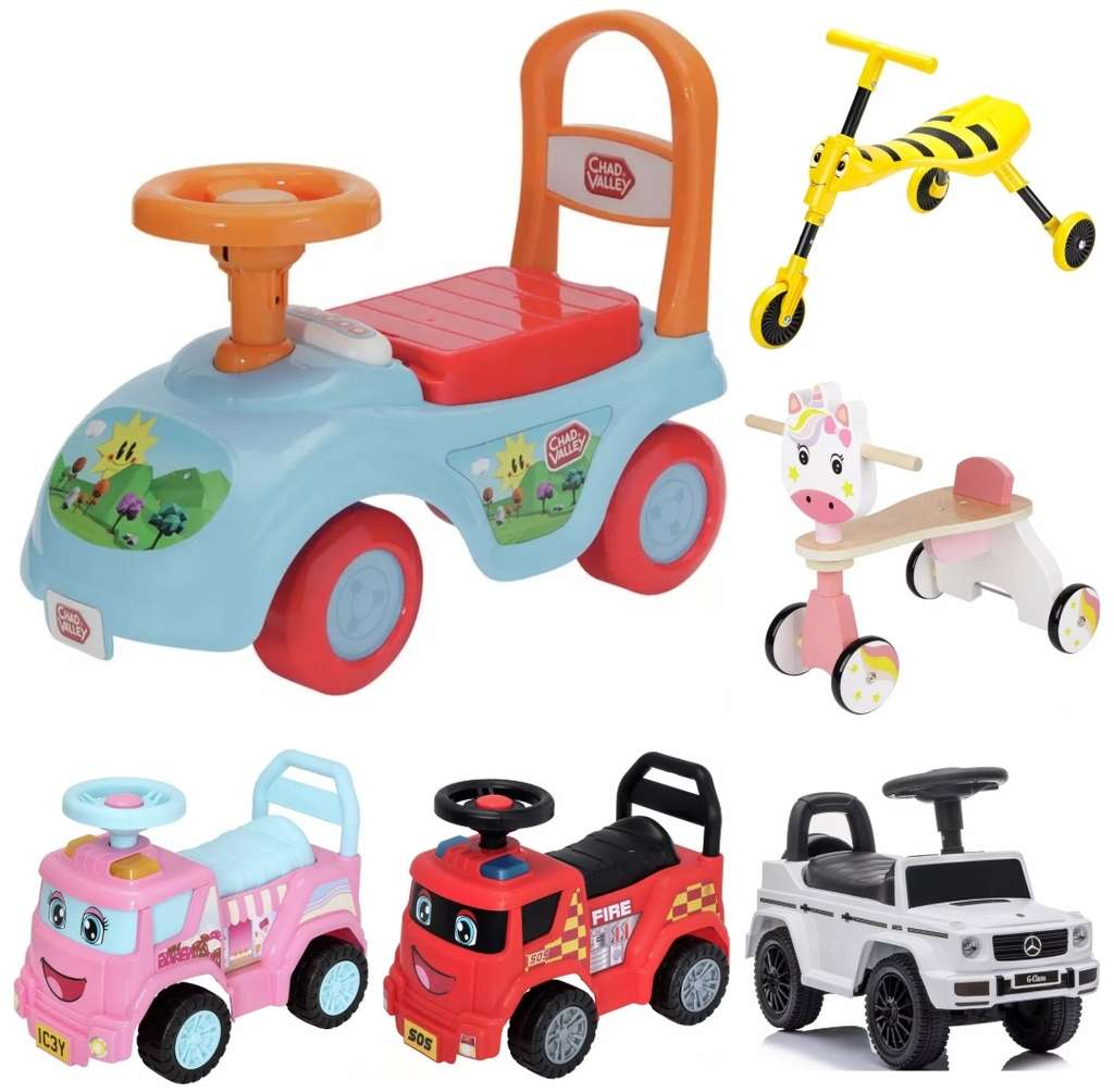 Chad Valley Foot To Floor Ride On / Wooden Unicorn, EVO Foot To Floor Ride On (Fire Engine / Ice Cream) £17.50/ Mercedes-Benz G350 £33.33