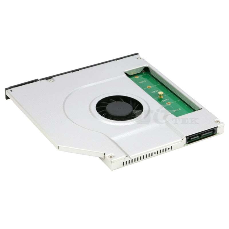 Sunvalley 9.5mm cooling fan caddy with SATA SSD M.2 B Key NGFF slot- sold by The E-SunTec Store