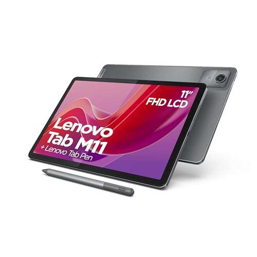 Lenovo Tab M11 11 Inch 128GB Tablet + Tab Pen Bundle - Luna Grey